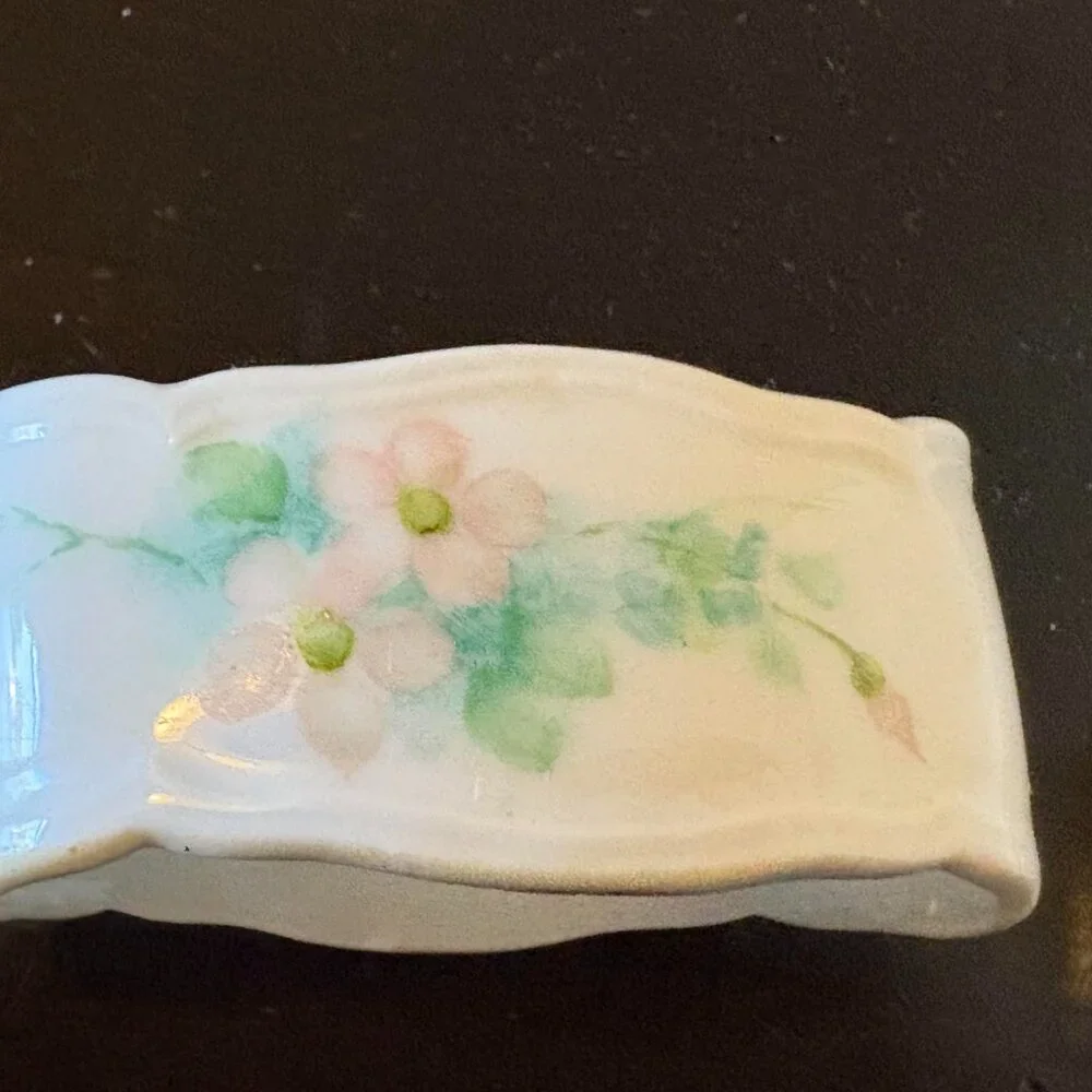 Vtg 11 Handpainted Porcelain Napkin Rings Rose Bouquet Floral Cottagecore Granny